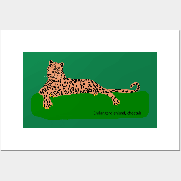 African cheetah, endangered animal in the world Wall Art by The world through children's eyes